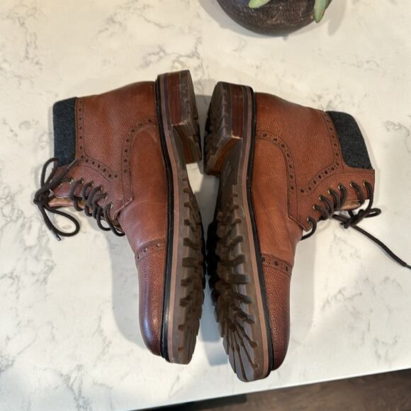 Warfield & Grand Darren cap toe lace up boots rugged academia leather size 11 - Picture 8 of 12